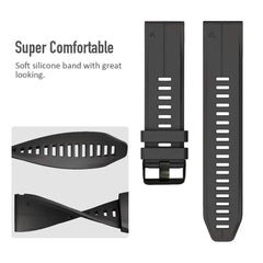 Silicone Strap for Garmin Fenix 7X 7 Pro Solar 6X 6 Sapphire 5 5X Plus 3 3HR Epix Compatible with Garmin QuickFit 22mm 26mm Army Green Watch Band