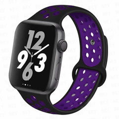 Compatible with Apple Watch Wristband Apple Watch Ultra 2 Series 9 8 SE 7 6 5 4 3 45mm 49mm 44mm 40mm 41mm 42mm Black Purple 11 SM
