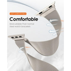 Compatible with Apple Watch Bands Apple Watch Series 9 8 7 6 5 4 SE Ultra 2, 38mm 40mm 41mm 42mm 44mm 45mm 49mm, Silver Starlight
