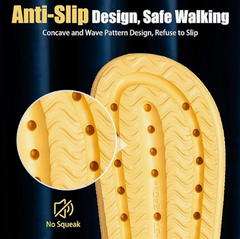Cloud Slippers for Women and Men, Pillow House Slippers Shower Shoes Indoor Slides Bathroom Sandals, Ultimate Comfort, Lightweight, Thick Sole, Non-Slip, Easy to Clean yellow(44-45)