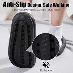 Cloud Slippers for Women and Men, Pillow House Slippers Shower Shoes Indoor Slides Bathroom Sandals, Ultimate Comfort, Lightweight, Thick Sole, Non-Slip, Easy to Clean black (36-37)