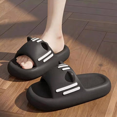 Women’s Slides Cute Bathroom Slippers Non-Slip Cartoon Cat Shaped Indoor Outdoor Summer Slippers(black,38-39)