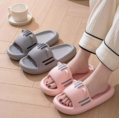 Women’s Slides Cute Bathroom Slippers Non-Slip Cartoon Cat Shaped Indoor Outdoor Summer Slippers(pink,38-39)