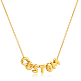 Custom letter necklace with a complete set of letter beads from A to Z, 10mm heart pendant, three colors available, chain accessory included - Gold