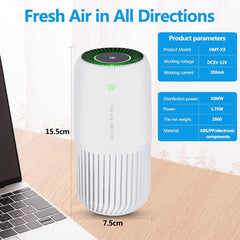 Air Purifier With True Hepa Filter With Uv-C Light, Mini Air Purifier Removes 99.97% Of Smoke Allergens Dust, Air