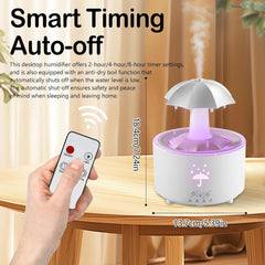 Aromatherapy Humidifier - Umbrella Humidifier - 300ml Rotating Humidifier for Bedroom with Remote Control and Timer - 7-Color LED Humidifier for Living Room or Children's Room - Humidifiers (White)