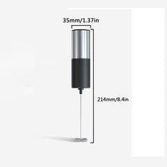 Electric milk frother - Manual milk frother - Mini milk mixer - With stand - No plug - Convenient for camping - Black