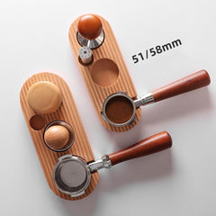 Espresso press holder - Espresso press holder - 58mm wooden coffee press holder - Espresso tools for kitchens, cafes and restaurants