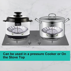 Stainless Steel Steaming Rack - Steamer Basket Pan - Steamer Basket for Vegetables - Vegetable Steamer - Adjustable - Steamer Insert - Steam Flower - Steamer Basket - Foldable Steamer Basket - Dishwasher Safe - Suitable for Vegetables - Suitable for pans