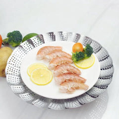 Stainless Steel Steaming Rack - Steamer Basket Pan - Steamer Basket for Vegetables - Vegetable Steamer - Adjustable - Steamer Insert - Steam Flower - Steamer Basket - Foldable Steamer Basket - Dishwasher Safe - Suitable for Vegetables - Suitable for pans