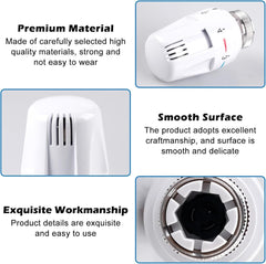 Thermostat Knob - 4 Pieces - Thermostat Head M30 - Radiator Knob M30 - White (M30 x 1.5) - Radiator Thermostat Valve - Radiator Thermostat Knob - Radiator Knobs - Radiator Knob Handwheel - Old-fashioned Radiator Knobs - Plastic - For Home Office Etc