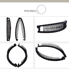4pcs Banana Clips for Thick Hair, Vintage Fishbone Hair Clips Hair Accessories Compatible with Curly Hair