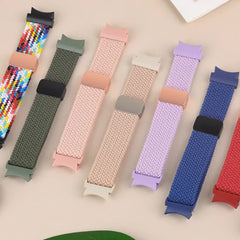 Compatible with Samsung Galaxy Watch Band Galaxy Watch 6 Classic 5 Pro 45mm 47mm 43mm 44mm 40mm Magnetic Braided Strap Without Gap Black