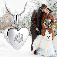 Pet Memorial Jewelry Heart Shaped Cremation Necklace for Ashes