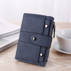 New Fashion Light Green Leather Card Holder Wallet Foldable Small Women's Wallet