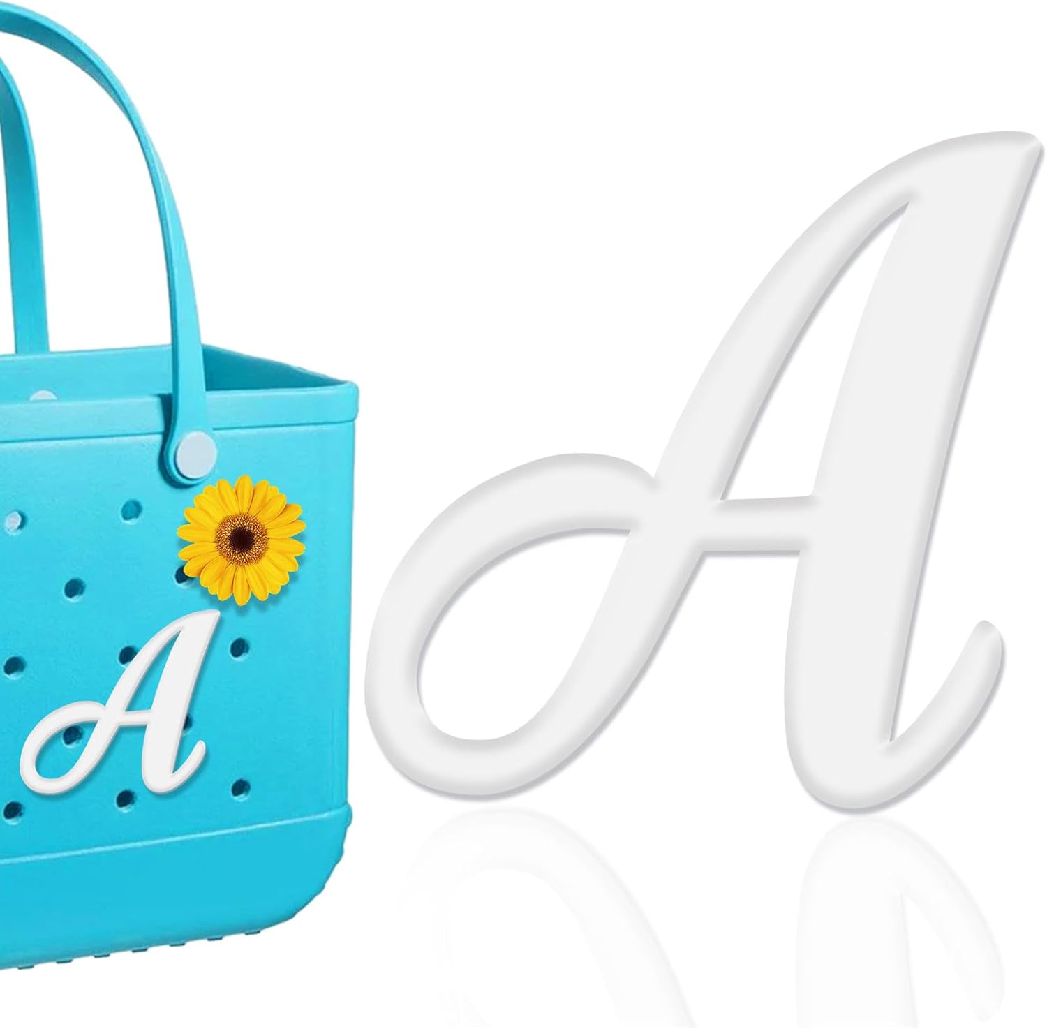 Letter Charms for Bogg Bag,Alphabet Lettering Accessories Charms Compatible with Bogg Bag Original All Models, Insert Decorative Letter for Handbag Beach Tote Bag A