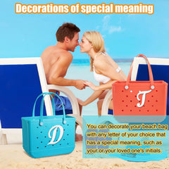 Letter Charms for Bogg Bag,Alphabet Lettering Accessories Charms Compatible with Bogg Bag Original All Models, Insert Decorative Letter for Handbag Beach Tote Bag A