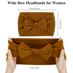 Headbands for Women 6 Packs Cute Bow Head Bands for Women’s Hair, Elastic Wide Knotted Hairbands Headwrap Turban Hair Accessories