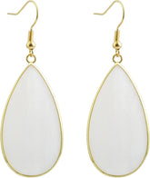 Natural Stone Ear Hook Women Earrings - Fashion White Shell Long Drop Earrings Hook Up Classic Ins Style Personalized Jewelry for Mother's Day Elegant Gift
