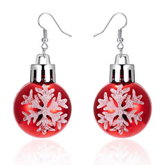 Red Christmas Ball Earrings