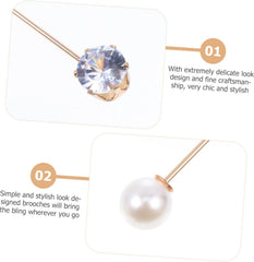 Healifty 10pcs Lightweight Brooch Pins for Women Removable Pearl Decorative Clothes Brooches Sweater Cardigan Clips Fine Craftsmanship Gentle Stylish Waistcoat Accessories