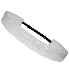 Glitter Headbands Adjustable Non-Slip Head Bands Cute Elastic Hair Accessories For Gymnastics-Sparkly Hair Bands Gifts Stretch Fashion Headbands For Women, White