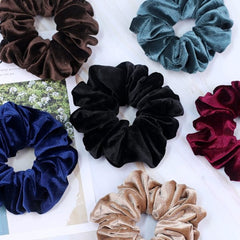 Scrunchies - Extra Large Scrunchies for Women with Thick Hair - Premium Velvet Large Scrunchies - Pack of 6