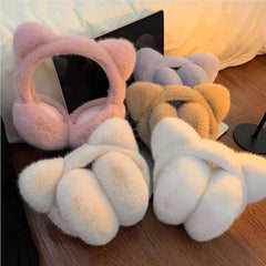 Earmuffs - 1 Piece - Soft Faux Fur Earmuffs - Adjustable Earmuffs - Warm Earmuffs - Earmuffs for Kids - Warming Earmuffs for Women and Girls (Beige)