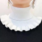 Neck Warmer - Faux Turtleneck - Knitted Warm Neck Warmer - Wearable for Everyday Use - Winter Essential for Women (White)