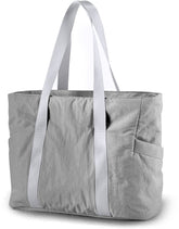Women's Bags - Women's Shopper with Zipper - Large Shoulder Bags / Women's Tote Bags - Shoulder Bags - Laptop Bags - Women's Bags - Handbags - Shopper - Weekend Bags - Shopping Bags - Beach Bags - Yoga / Fitness / Travel - Gray