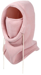 3-in-1 Women's Hat, Scarf & Face Mask - Warm Women's Hooded Scarf - Windproof Face Mask - Warm Face Mask - Scarf - Pink - Perfect for winter activities such as skiing, running, cycling, motorcycling, picnicking and hiking.