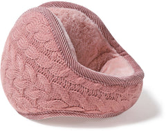 Earmuffs - Fleece Earmuffs - Knitted Earmuffs - Earmuffs for Adults - Warm Earmuffs - Warm Winter Earmuffs - Foldable - Unisex, Suitable for Outdoor Activities (Pink)