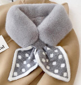 Warm scarf for autumn and winter - Soft and comfortable women's scarf with dotted pattern - Fashionable and versatile winter scarf for everyday use(Grey)