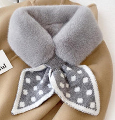 Warm scarf for autumn and winter - Soft and comfortable women's scarf with dotted pattern - Fashionable and versatile winter scarf for everyday use(Grey)