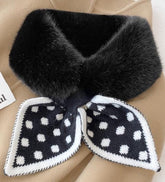 Warm scarf for autumn and winter - Soft and comfortable women's scarf with dotted pattern - Fashionable and versatile winter scarf for everyday use(Black)