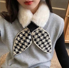 Warm scarf for autumn and winter - Soft and comfortable women's scarf with dotted pattern - Fashionable and versatile winter scarf for everyday use(White)