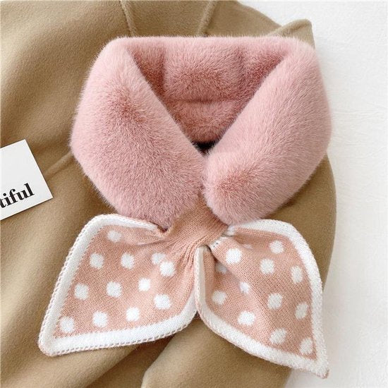 Warm scarf for autumn and winter - Soft and comfortable women's scarf with dotted pattern - Fashionable and versatile winter scarf for everyday use(Pink)