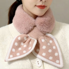 Warm scarf for autumn and winter - Soft and comfortable women's scarf with dotted pattern - Fashionable and versatile winter scarf for everyday use(Pink)