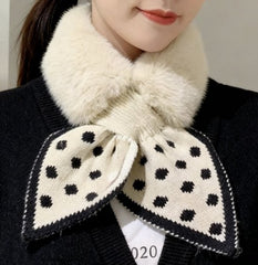 Warm scarf for autumn and winter - Soft and comfortable women's scarf with dotted pattern - Fashionable and versatile winter scarf for everyday use(Khaki)