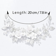 Hair Accessories - Hairpins - Hair Accessories for Women - Hair Accessories for Girls - Hair Accessories for Weddings - Silver Bridal Hair Accessories - Pearl Flower Tendril Bridal Hair Accessories - Crystal Bridal Hair Accessories - Suitable for Women