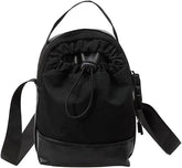 Women's shoulder bag - casual bag - adjustable canvas bag with drawstring - suitable for daily commuting and travel.(Black)