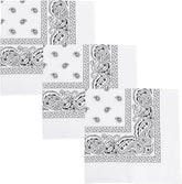 3-Piece Headscarf Set (Square) - Retro Black & White Pattern Headscarf Scarf for Daily Styling, Hairband & Decoration