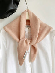 Triangular Knitted Scarf - Soft Acrylic Fabric - As a Scarf, Shawl or Blanket - In Solid Colors - Pink
