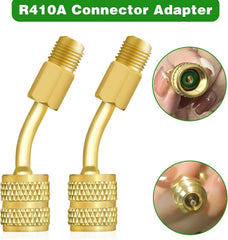 R410A Mini Split Adapter Kit, 5/16 inch to 1/4 inch Coupler and Valve Core Remover for Air Conditioner Vacuum Pump Hoses