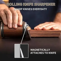 Rolling Knife Sharpener with 15 and 20 Degree Angle Guides, Industrial Diamond Disc Sharpening System for Kitchen Knives