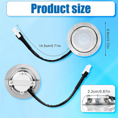 2pcs Range Hood LED Light Bulbs, Stainless Steel Recessed Kitchen Range Hood Light Replacement