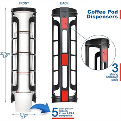 2Pcs Coffee Pod Holder Side Mount, Compatible with K Cup Pods Dispenser, for Single Serve Coffee Makers, Black