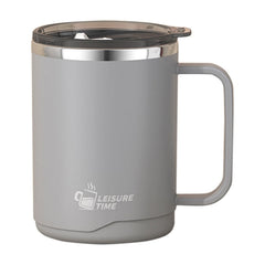 Insulated Coffee Mug with Handle and Lid, Stainless Steel Travel Tumbler, Double Wall Vacuum, 17oz, Black