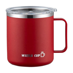 Insulated Coffee Mug with Handle and Lid, Stainless Steel Travel Tumbler, Double Wall Vacuum, Spill Proof, Black, 17oz