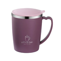 Insulated Coffee Mug with Lid and Handle, Stainless Steel Travel Tumbler, Double Wall Vacuum, 17 oz, Black